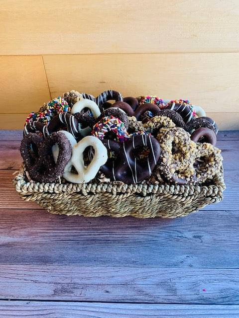 Chocolate Covered Pretzel Basket