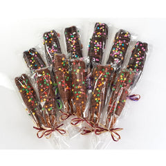 Double-dipped  Chocolate Covered Pretzel Rods, set of 3
