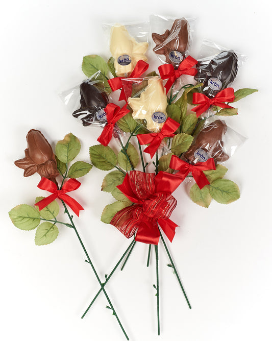 Long Stem Gourmet Chocolate Roses, one dozen