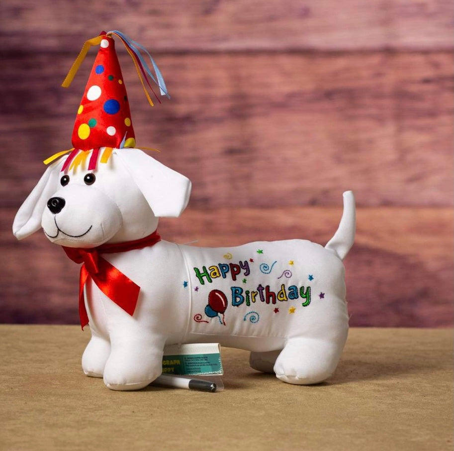Write-on birthday puppy